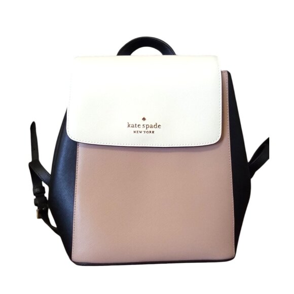 Kate Spade♠️NWOT Toasted Hazelnut Colorblock Flap Madison Backpack $379 - Picture 2 of 15